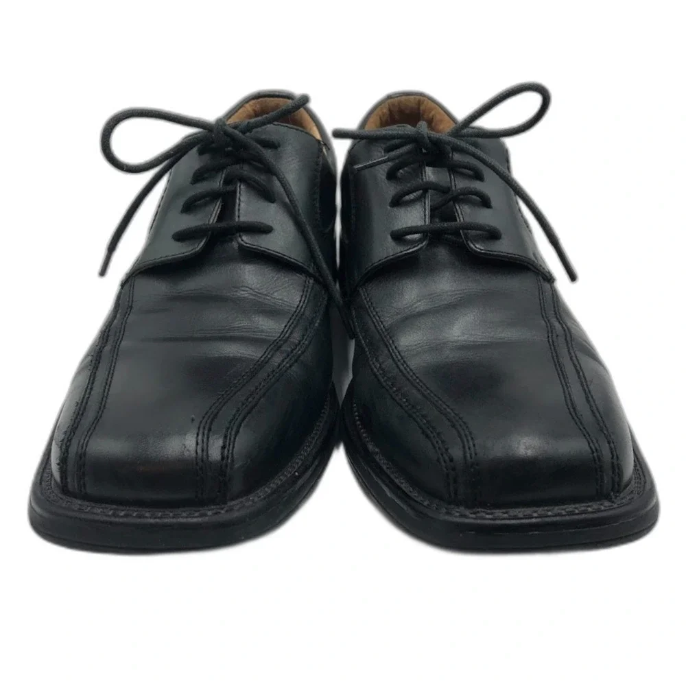 Steve Madden Men's Black Leather Oxford Shoes Square Toe P-Tango Size 9.5